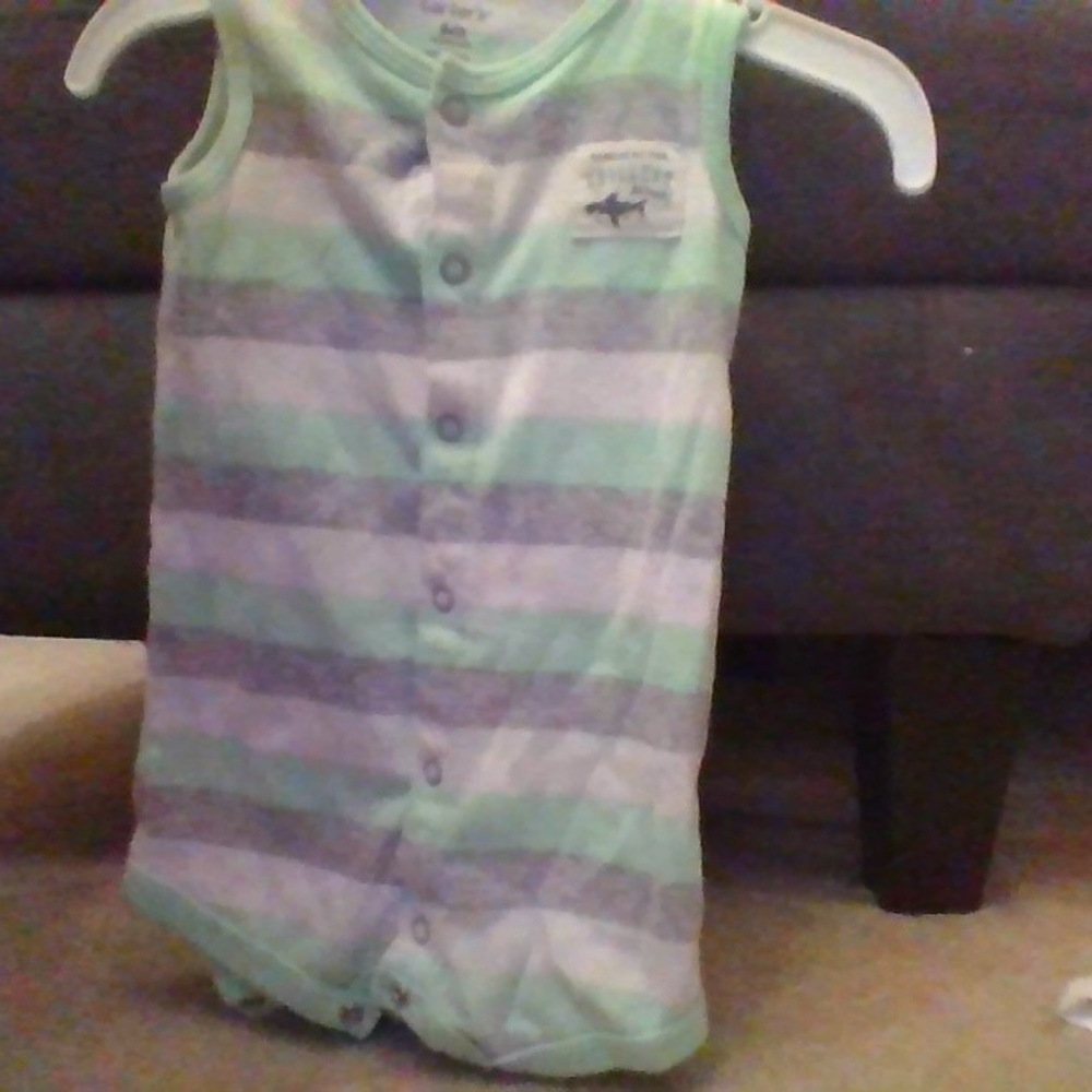 carter's shark onesie for 6 MO